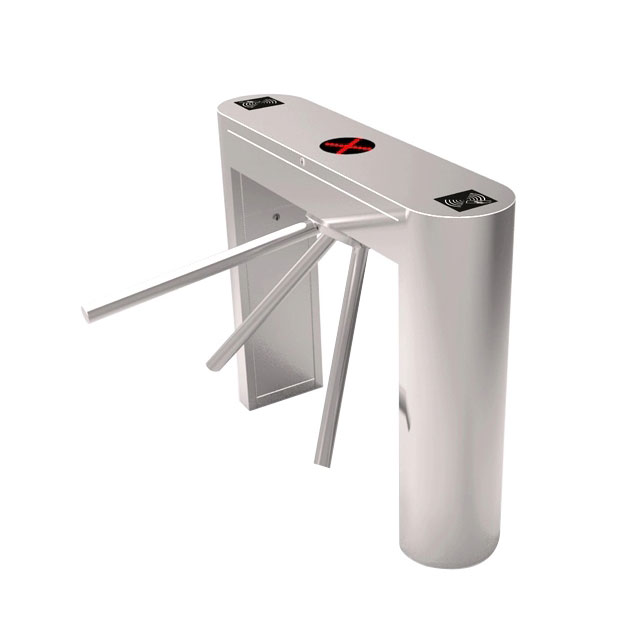 Security Access Control Flat Round Angel Tripod Turnstile For Public Outdoor Place